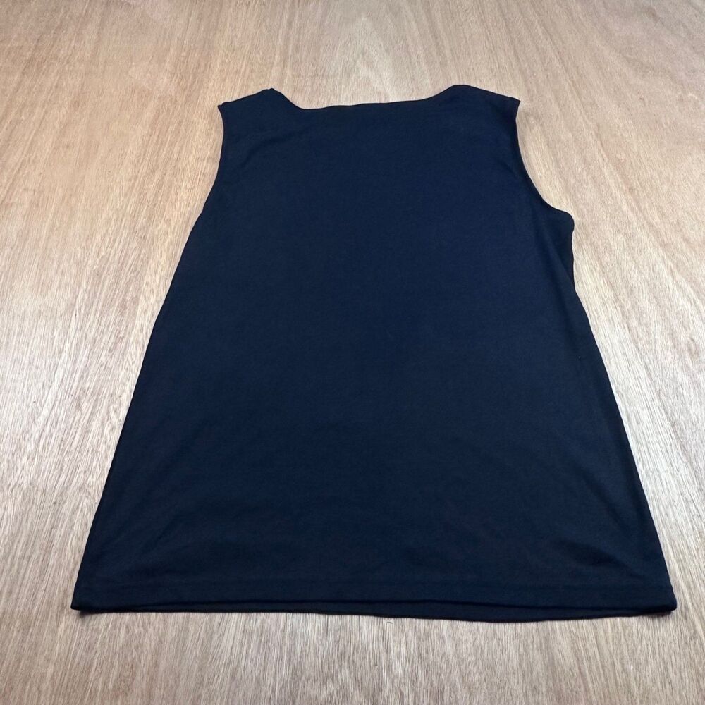 Karen Scott Sleeveless Top Womens Large Black Cotton Knit - Picture 2 of 4
